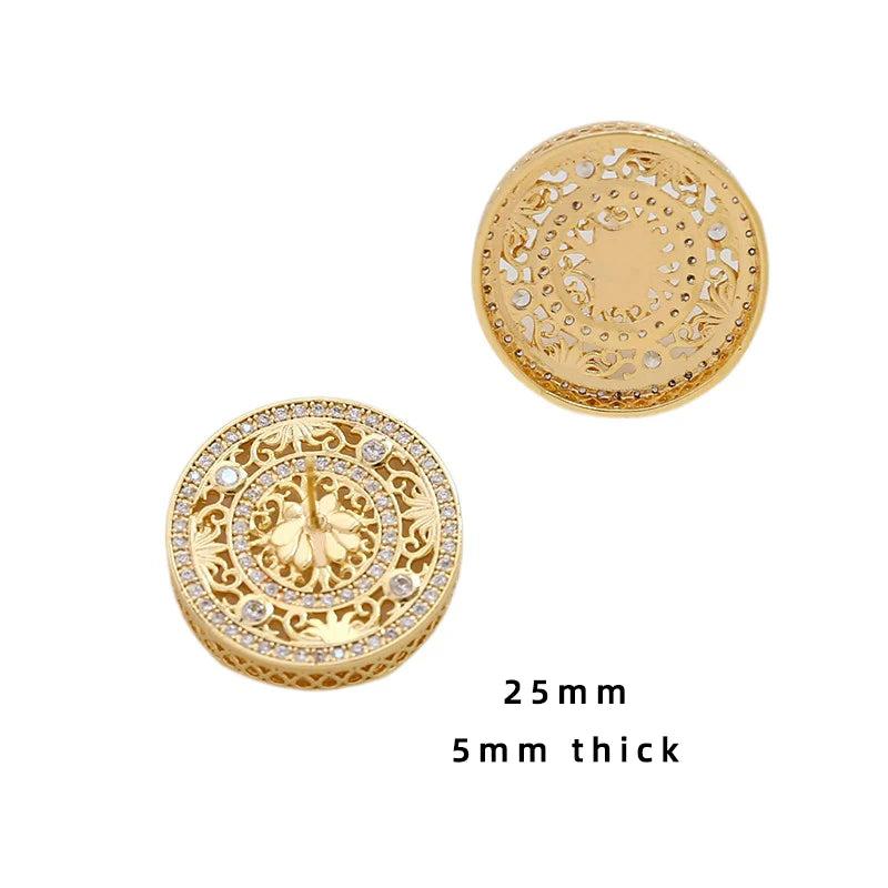 25mm Copper Plated Zirconium Stone Base Baroque Pearl Pin