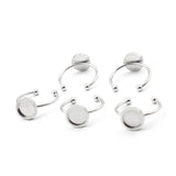 Stainless Steel Open Rings Tray Blanks Base Settings Charms Ring Setting