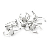 Stainless Steel Open Rings Tray Blanks Base Settings Charms Ring Setting