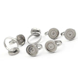 Stainless Steel Open Rings Tray Blanks Base Settings Charms Ring Setting
