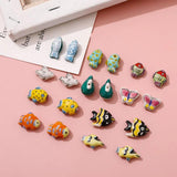 Hand Painted Goldfish Butterfly Ceramic Beads DIY Jewelry Bracelet Necklace
