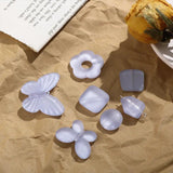 10pcs Light Purple Flower Geometric Round Butterfly Pendant Beads DIY Jewelry
