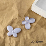 10pcs Light Purple Flower Geometric Round Butterfly Pendant Beads DIY Jewelry