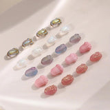 Czech Colored Glaze Tulip Foil Magic Flower DIY Hairpin Earrings 10pcs
