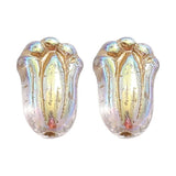 Czech Colored Glaze Tulip Foil Magic Flower DIY Hairpin Earrings 10pcs