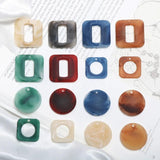 Morandi Hollow Marble Pattern Square Disc Frosted Acrylic DIY Jewelry Earrings