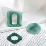 Morandi Hollow Marble Pattern Square Disc Frosted Acrylic DIY Jewelry Earrings