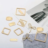 Square Hollow Bow Pendant DIY Jewelry Earrings Nail Accessories