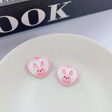 10pcs Heart Pendant Base Rabbit Alloy Charms for Jewelry Making DIY
