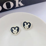 10pcs Heart Pendant Base Rabbit Alloy Charms for Jewelry Making DIY