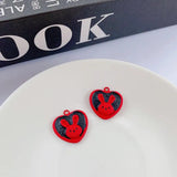 10pcs Heart Pendant Base Rabbit Alloy Charms for Jewelry Making DIY