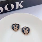 10pcs Heart Pendant Base Rabbit Alloy Charms for Jewelry Making DIY