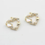 Planet Heart Zircon Charm 6pcs/lot for DIY Necklace Making