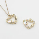 Planet Heart Zircon Charm 6pcs/lot for DIY Necklace Making