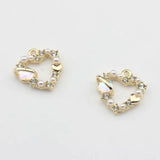 Planet Heart Zircon Charm 6pcs/lot for DIY Necklace Making
