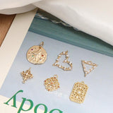 Copper-Plated Love Triangle Tarot Pendant DIY Earrings