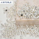 Silver Square Beads DIY Jewelry Making Material