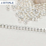 Silver Square Beads DIY Jewelry Making Material