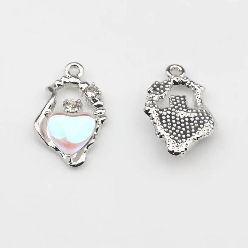 Heart Zircon Charm Pendant for DIY Necklace Making