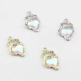 Heart Zircon Charm Pendant for DIY Necklace Making