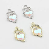 Heart Zircon Charm Pendant for DIY Necklace Making