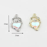 Heart Zircon Charm Pendant for DIY Necklace Making