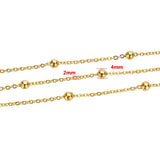 2 Meters Stainless Steel Tube Beaded Chains for DIY Anklet Necklaces