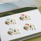 Japanese Sleeping Bow Cat Lucky Cat Doll DIY Jewelry Earrings Accessories