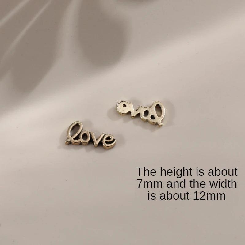 Vintage Tracing Letter Tea Flower Bee Alloy Patch DIY Hand Accessory