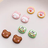 Rabbit Duck Bear Biscuit Resin Patch for DIY Hairpin Jewelry Earrings