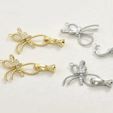 14K Bowknot Zircon Bracelet Buckle DIY Jewelry Accessory