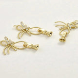 14K Bowknot Zircon Bracelet Buckle DIY Jewelry Accessory