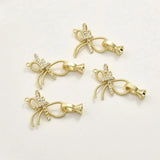 14K Bowknot Zircon Bracelet Buckle DIY Jewelry Accessory