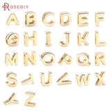 10PCS 18K Brass Letter Charm Bracelets Spacer Beads DIY Finding