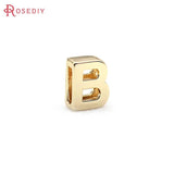 10PCS 18K Brass Letter Charm Bracelets Spacer Beads DIY Finding