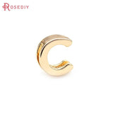10PCS 18K Brass Letter Charm Bracelets Spacer Beads DIY Finding