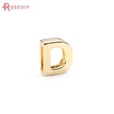 10PCS 18K Brass Letter Charm Bracelets Spacer Beads DIY Finding