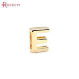 10PCS 18K Brass Letter Charm Bracelets Spacer Beads DIY Finding