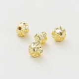 10Pcs/Lot Patterned Brass Spacer Beads for Jewelry Making