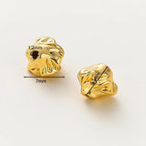 10Pcs/Lot Patterned Brass Spacer Beads for Jewelry Making