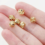 10Pcs/Lot Patterned Brass Spacer Beads for Jewelry Making