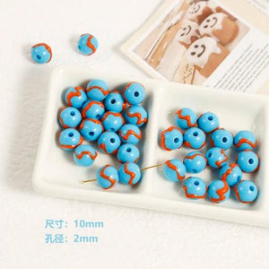 10mm Hand-Drawn Planet Acrylic Beads for DIY Necklace Bracelet
