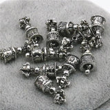 10PCS Carved Copper DIY Loose Beads Bell Tower Crafts Accessory