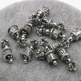 10PCS Carved Copper DIY Loose Beads Bell Tower Crafts Accessory
