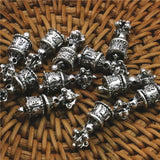 10PCS Carved Copper DIY Loose Beads Bell Tower Crafts Accessory
