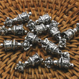 10PCS Carved Copper DIY Loose Beads Bell Tower Crafts Accessory