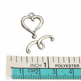 Silver Heart Love Toggle Clasps 30 Sets