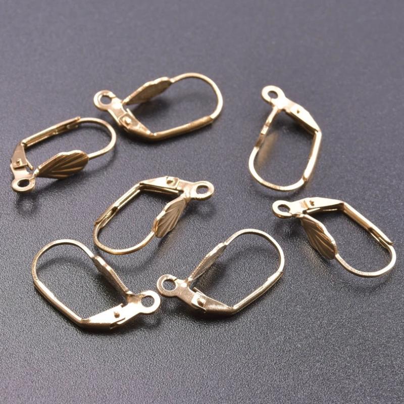 20pcs Earring Findings Ear Clasps Hooks DIY Jewelry Iron Hook Ear Wire