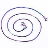 2pcs Stainless Steel Square Snake Chain Rainbow 1.5mm