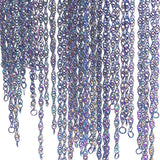 2pcs Stainless Steel Rainbow Water Wave Chain Necklace